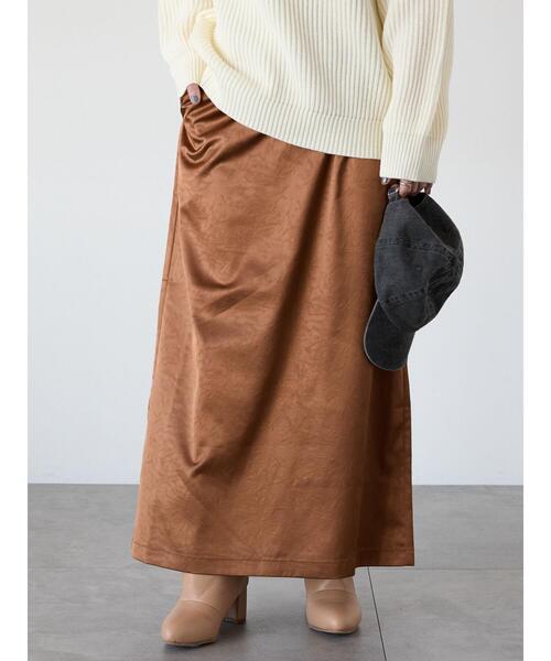 Lugnoncure（ルノンキュール）の「サテンエンボススカート（スカート・レディース・ベージュ/ミント/ブラウン・F）」の13枚目の写真