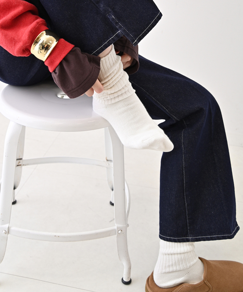 SLOBE IENA(スローブイエナ)の「《WEB限定/追加2》ルーズリブソックス(ソックス/靴下・レディース・ホワイト/ライトグレー・FREE)」の6枚目の写真