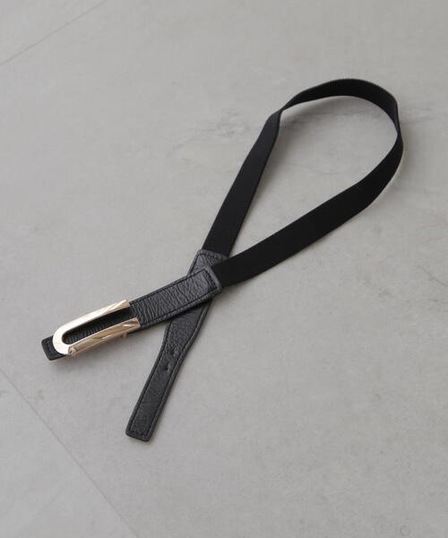 FREE'S MART（フリーズマート）の「◆Uバックル細ゴムベルト（ベルト・レディース・ブラック/ベージュ・ﾌﾘ-）」の3枚目の写真