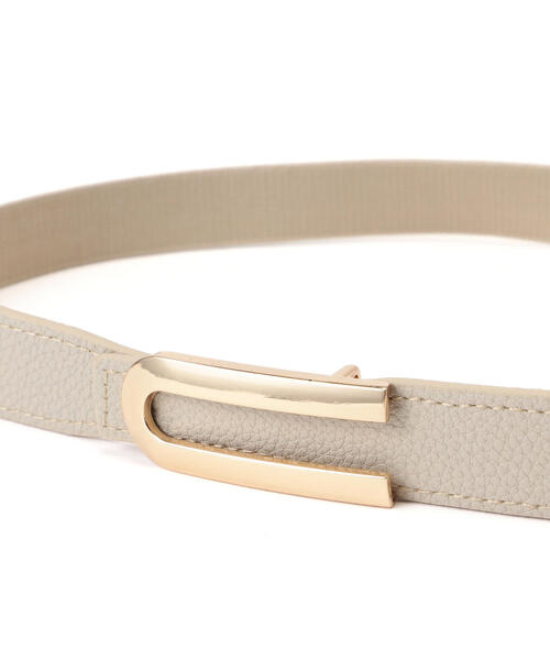 FREE'S MART（フリーズマート）の「◆Uバックル細ゴムベルト（ベルト・レディース・ブラック/ベージュ・ﾌﾘ-）」の5枚目の写真
