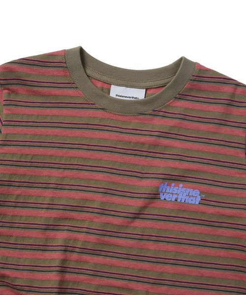 thisisneverthat(ディスイズネバーザット)の「Striped W Tee(Tシャツ/カットソー・メンズ・ホワイト/ライトブルー/カーキ・S/M)」の6枚目の写真