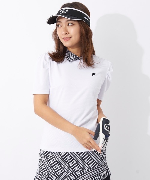 FILA GOLF(フィラゴルフ )の「【FILA GOLF/フィラゴルフ】レディース半袖シャツ ゴルフ(シャツ/ブラウス・レディース・レッド/ホワイト/ライトブルー・LARGE/X-LARGE/MEDIUM/SMALL/X-SMALL)」の1枚目の写真