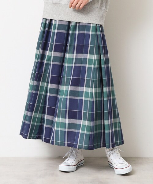 Dessin（デッサン）の「【ウエストゴム・洗える】映えチェック柄スカート（XS～L）（スカート・レディース・スモーキーグリーン系2/グリーン系2/ブルー系1/ネイビー系1/イエロー系1/ブルー系その他3/ブラック系1/グレー系その他3・00/01/02/03）」の7枚目の写真