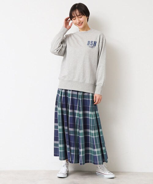 Dessin（デッサン）の「【ウエストゴム・洗える】映えチェック柄スカート（XS～L）（スカート・レディース・スモーキーグリーン系2/グリーン系2/ブルー系1/ネイビー系1/イエロー系1/ブルー系その他3/ブラック系1/グレー系その他3・00/01/02/03）」の18枚目の写真