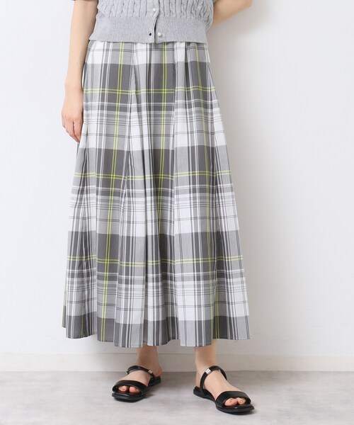 Dessin（デッサン）の「【ウエストゴム・洗える】映えチェック柄スカート（XS～L）（スカート・レディース・スモーキーグリーン系2/グリーン系2/ブルー系1/ネイビー系1/イエロー系1/ブルー系その他3/ブラック系1/グレー系その他3・00/01/02/03）」の20枚目の写真