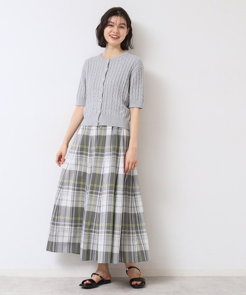 Dessin（デッサン）の「【ウエストゴム・洗える】映えチェック柄スカート（XS～L）（スカート・レディース・スモーキーグリーン系2/グリーン系2/ブルー系1/ネイビー系1/イエロー系1/ブルー系その他3/ブラック系1/グレー系その他3・00/01/02/03）」の22枚目の写真