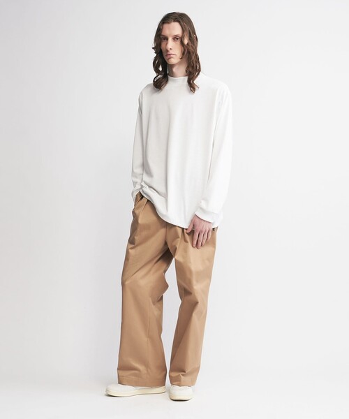 HANDROOM | ハンドルーム POLYESTER COTTON FEEL MOCK NECK T