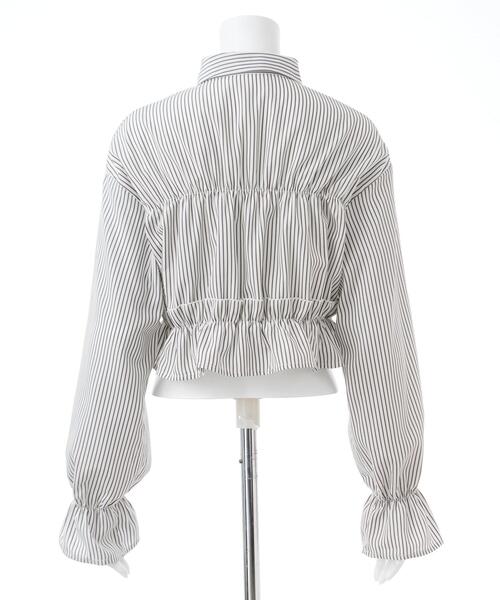 INGNI(イング)の「【WEB限定】フリルショートブラウス(シャツ/ブラウス・レディース・サックスブルー/ストライプ/オフホワイト・M)」の19枚目の写真