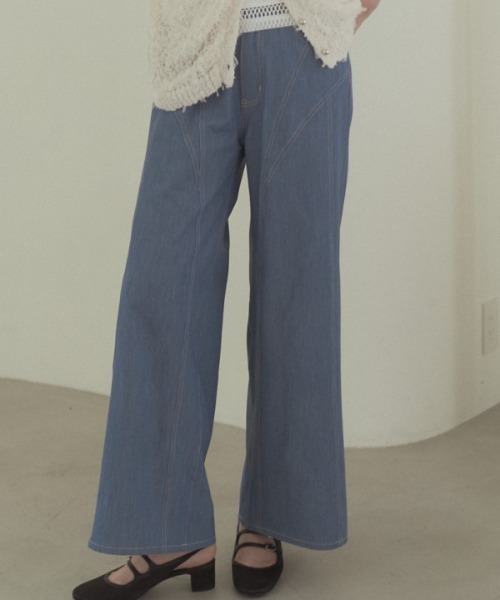Muel Chic（ミュエルシック）の「Kelsey soft denim pants  ケルシーソフトデニムパンツ（デニムパンツ・レディース・ライトインディゴブルー/ダークインディゴブルー/ブラック・MEDIUM/SMALL）」の3枚目の写真
