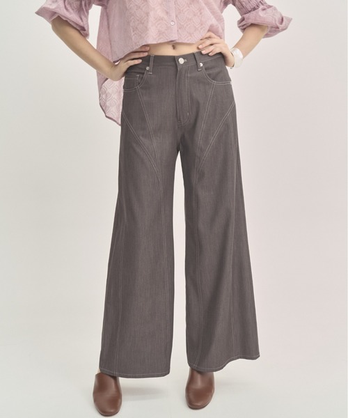 Muel Chic（ミュエルシック）の「Kelsey soft denim pants  ケルシーソフトデニムパンツ（デニムパンツ・レディース・ライトインディゴブルー/ダークインディゴブルー/ブラック・MEDIUM/SMALL）」の2枚目の写真