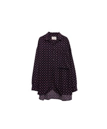 【INTERPLAY】Open Collar Over Size Shirt【4:Pattern】-3