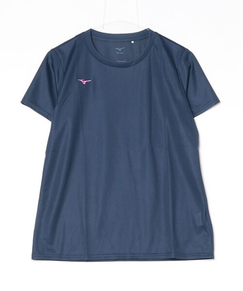 MIZUNO(ミズノ )の「ミズノ ナビドライTシャツ(半袖・丸首)(Tシャツ/カットソー・レディース・ブラック/ピンク/ネイビー/ホワイト・M/L/XL/S)」の1枚目の写真