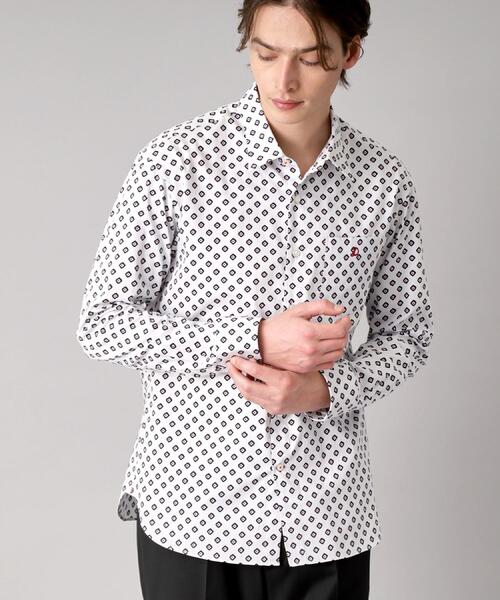 DRESSTERIOR(ドレステリア)の「ポートベロープリントシャツ(シャツ/ブラウス・メンズ・ホワイト系5/ブラック系4・94/91/92/90)」の1枚目の写真