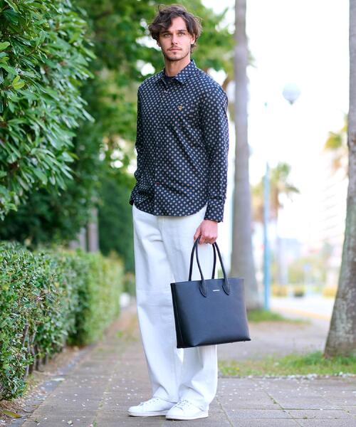 DRESSTERIOR(ドレステリア)の「ポートベロープリントシャツ(シャツ/ブラウス・メンズ・ホワイト系5/ブラック系4・94/91/92/90)」の7枚目の写真