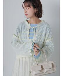 ehka sopo | メッシュリボンカーディガン(カーディガン/ボレロ)