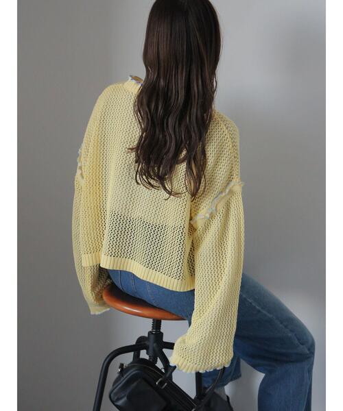 ehka sopo（エヘカソポ）の「メッシュリボンカーディガン（カーディガン/ボレロ・レディース・オフホワイト/イエロー/ミント/サックスブルー・F）」の15枚目の写真
