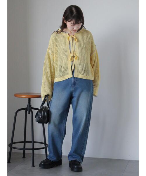 ehka sopo（エヘカソポ）の「メッシュリボンカーディガン（カーディガン/ボレロ・レディース・オフホワイト/イエロー/ミント/サックスブルー・F）」の17枚目の写真
