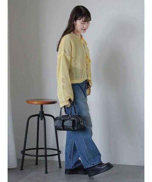 ehka sopo（エヘカソポ）の「メッシュリボンカーディガン（カーディガン/ボレロ・レディース・オフホワイト/イエロー/ミント/サックスブルー・F）」の18枚目の写真