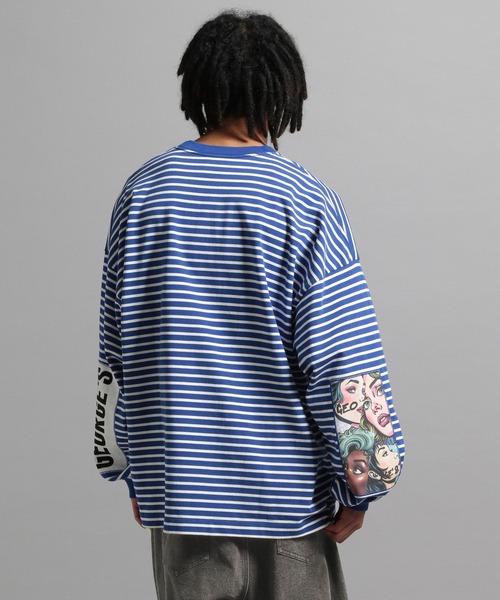 GEORGE'S（ジョージズ）の「ボーダーロンT（Tシャツ/カットソー・メンズ・ホワイト/パープル/ブルー・MEDIUM/LARGE）」の22枚目の写真