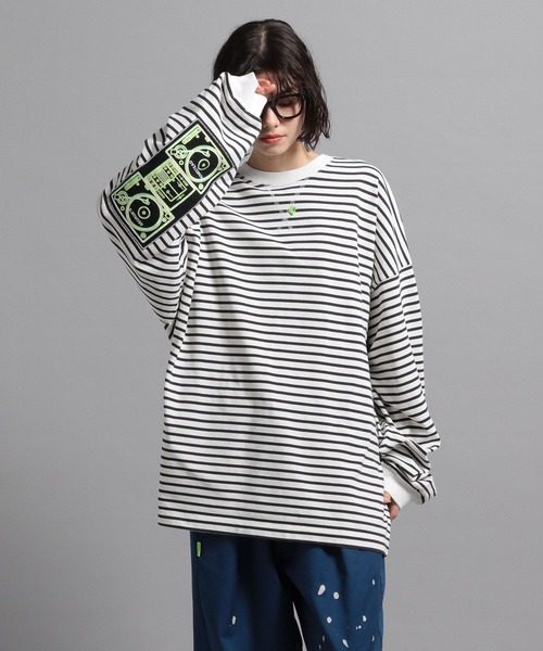 nagonstans ボーダーロンＴ　enfold シャツ nagonstans ボーダーロンT enfold シャツ（Combi Stripe シャツ