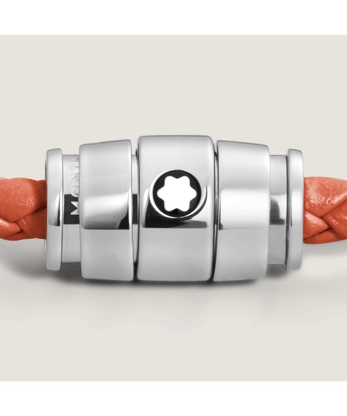 MONTBLANC(モンブラン)の「マイスターシュテュック コレクション スチール 3 リング ブレスレット (カイエン レザー) 63mm(ブレスレット・メンズ・オレンジ・ONE SIZE)」の3枚目の写真