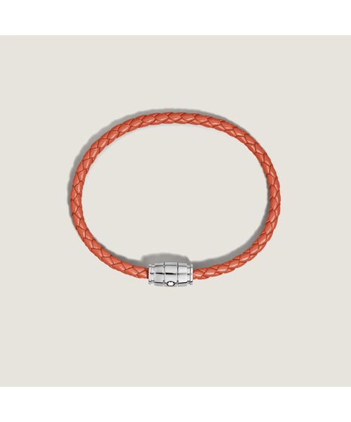 MONTBLANC(モンブラン)の「マイスターシュテュック コレクション スチール 3 リング ブレスレット (カイエン レザー) 63mm(ブレスレット・メンズ・オレンジ・ONE SIZE)」の4枚目の写真