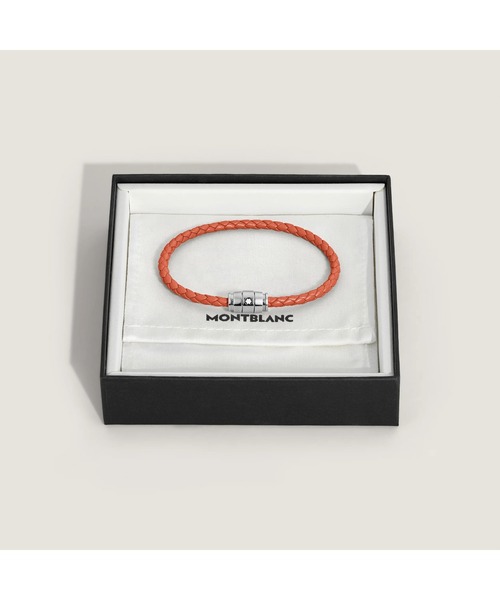 MONTBLANC(モンブラン)の「マイスターシュテュック コレクション スチール 3 リング ブレスレット (カイエン レザー) 63mm(ブレスレット・メンズ・オレンジ・ONE SIZE)」の5枚目の写真