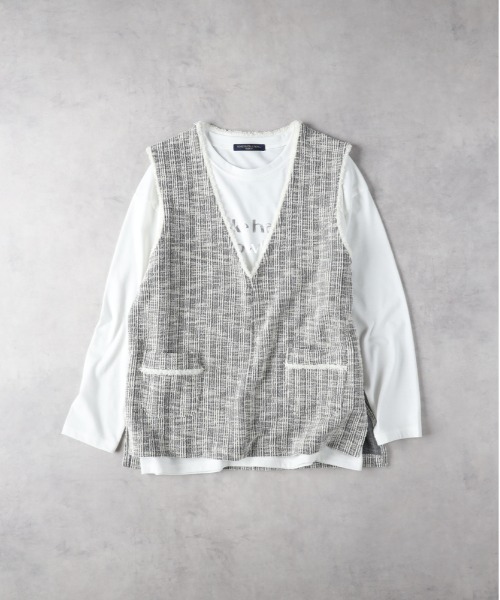 HONEYSUCKLE ROSE】ツイードベストレイヤード（アンサンブル