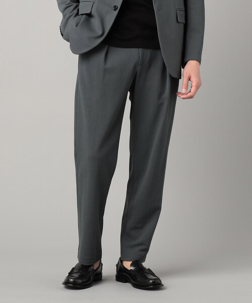 COMME CA MEN（コムサメン）の「【セットアップ対応】泉州編み和紙カノコ インタックパンツ（スラックス・メンズ・ブラック/チャコールグレー・L/S/M）」の2枚目の写真