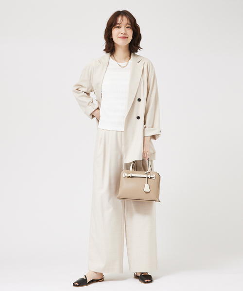 abahouse mavie(アバハウスマヴィ)の「シャーリングボーダー半袖Tシャツ(Tシャツ/カットソー・レディース・セージグリーン/ブラック/ブラウン/ホワイト・フリー)」の10枚目の写真