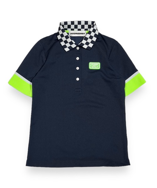 DECEMBERMAY(ディセンバーメイ)の「Checkered polo(ポロシャツ・レディース・ネイビー/ブラック/ホワイト・MEDIUM/SMALL)」の3枚目の写真