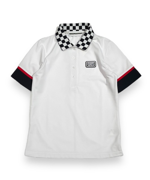 DECEMBERMAY(ディセンバーメイ)の「Checkered polo(ポロシャツ・レディース・ネイビー/ブラック/ホワイト・MEDIUM/SMALL)」の2枚目の写真