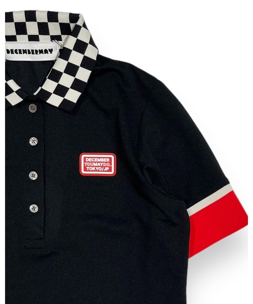 DECEMBERMAY(ディセンバーメイ)の「Checkered polo(ポロシャツ・レディース・ネイビー/ブラック/ホワイト・MEDIUM/SMALL)」の5枚目の写真