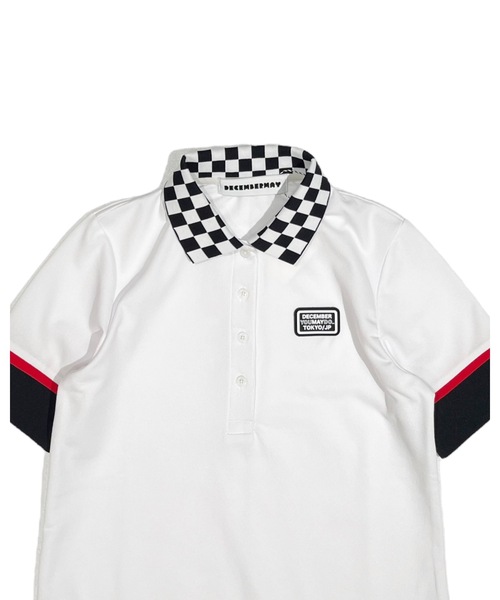 DECEMBERMAY(ディセンバーメイ)の「Checkered polo(ポロシャツ・レディース・ネイビー/ブラック/ホワイト・MEDIUM/SMALL)」の9枚目の写真