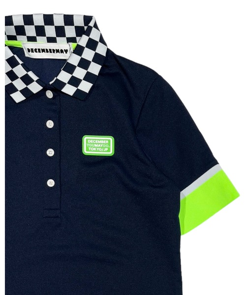 DECEMBERMAY(ディセンバーメイ)の「Checkered polo(ポロシャツ・レディース・ネイビー/ブラック/ホワイト・MEDIUM/SMALL)」の15枚目の写真