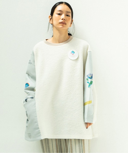 STOF（ストフ）の「FLAGMENTS MIX PULLOVER（ニット/セーター・メンズ・ブラック/ホワイト・FREE）」の2枚目の写真