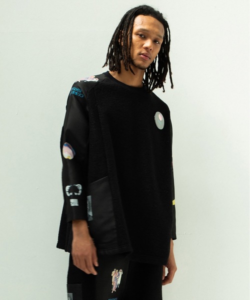 STOF（ストフ）の「FLAGMENTS MIX PULLOVER（ニット/セーター・メンズ・ブラック/ホワイト・FREE）」の3枚目の写真