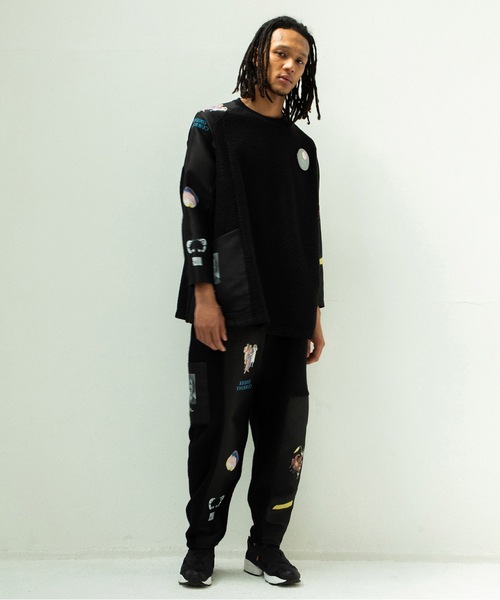 STOF（ストフ）の「FLAGMENTS MIX PULLOVER（ニット/セーター・メンズ・ブラック/ホワイト・FREE）」の4枚目の写真