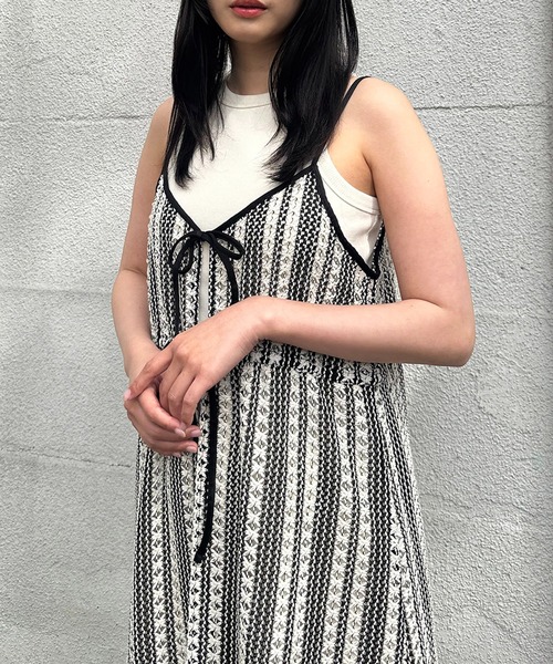 AS KNOW AS plus(アズノゥアズプラス)の「●アソートデザイン リボンキャミワンピース(ワンピース・レディース・ホワイト×ブラック/アイボリー系/ブラック系/ネイビー系/ブルー系・FREE)」の19枚目の写真