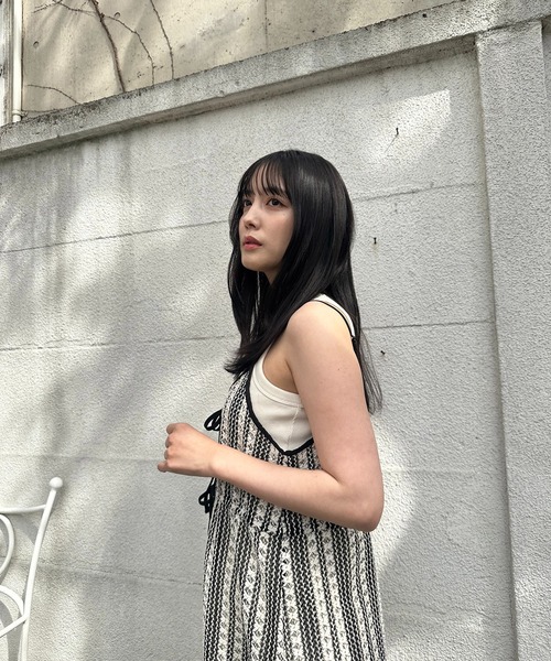 AS KNOW AS plus(アズノゥアズプラス)の「●アソートデザイン リボンキャミワンピース(ワンピース・レディース・ホワイト×ブラック/アイボリー系/ブラック系/ネイビー系/ブルー系・FREE)」の22枚目の写真