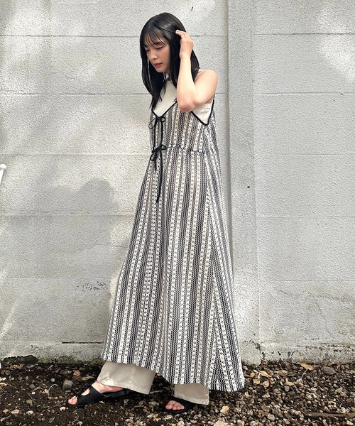 AS KNOW AS plus(アズノゥアズプラス)の「●アソートデザイン リボンキャミワンピース(ワンピース・レディース・ホワイト×ブラック/アイボリー系/ブラック系/ネイビー系/ブルー系・FREE)」の16枚目の写真