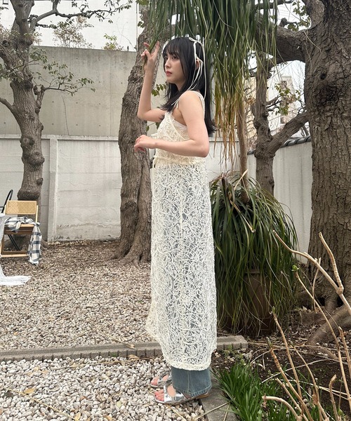 AS KNOW AS plus(アズノゥアズプラス)の「●アソートデザイン リボンキャミワンピース(ワンピース・レディース・ホワイト×ブラック/アイボリー系/ブラック系/ネイビー系/ブルー系・FREE)」の7枚目の写真