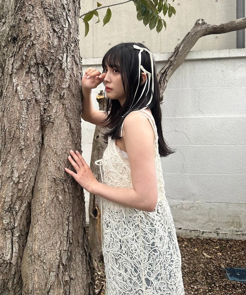 AS KNOW AS plus(アズノゥアズプラス)の「●アソートデザイン リボンキャミワンピース(ワンピース・レディース・ホワイト×ブラック/アイボリー系/ブラック系/ネイビー系/ブルー系・FREE)」の14枚目の写真