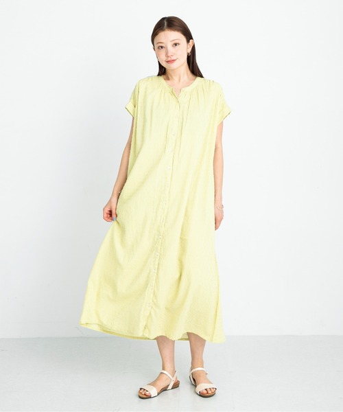 URBAN RESEARCH Sonny Label（アーバンリサーチサニーレーベル）の「コットンストライプドビーギャザーワンピース（ワンピース・レディース・ブラック/グリーン系その他/チャコールグレー・FREE）」の17枚目の写真