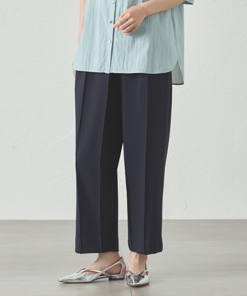 CAST:(キャストコロン)の「【接触冷感/UV効果/セットアップ対応】デザインタックジャージパンツ(その他パンツ・レディース・オフホワイト/ネイビー/ブラック・M/S)」の1枚目の写真