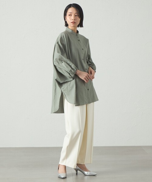 CAST:(キャストコロン)の「【接触冷感/UV効果/セットアップ対応】デザインタックジャージパンツ(その他パンツ・レディース・オフホワイト/ネイビー/ブラック・M/S)」の7枚目の写真