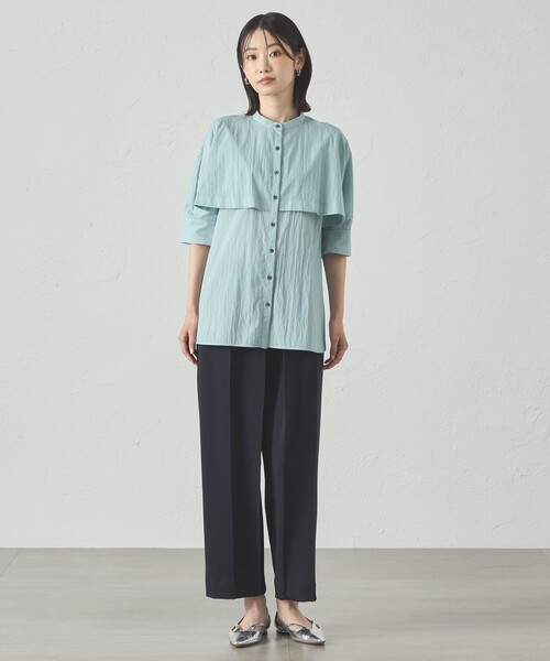 CAST:(キャストコロン)の「【接触冷感/UV効果/セットアップ対応】デザインタックジャージパンツ(その他パンツ・レディース・オフホワイト/ネイビー/ブラック・M/S)」の10枚目の写真