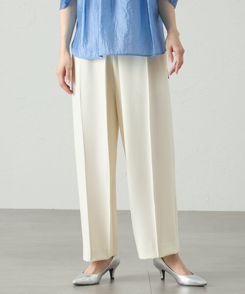 CAST:(キャストコロン)の「【接触冷感/UV効果/セットアップ対応】デザインタックジャージパンツ(その他パンツ・レディース・オフホワイト/ネイビー/ブラック・M/S)」の4枚目の写真