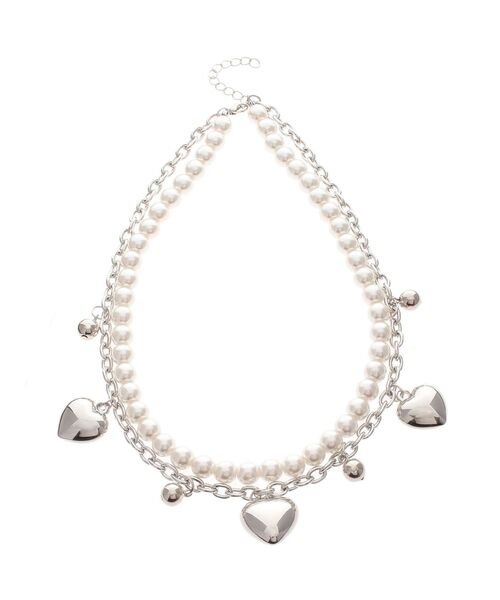 EVRIS（エヴリス）の「SHELL HEART 2連ネックレス（ネックレス・レディース・シルバー/ゴールド・FREE）」の3枚目の写真