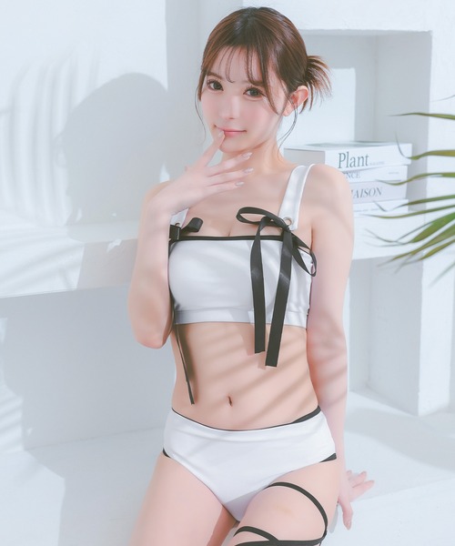 セール】ビキニ レディース シンプル 水着 可愛い 韓国風 リボン